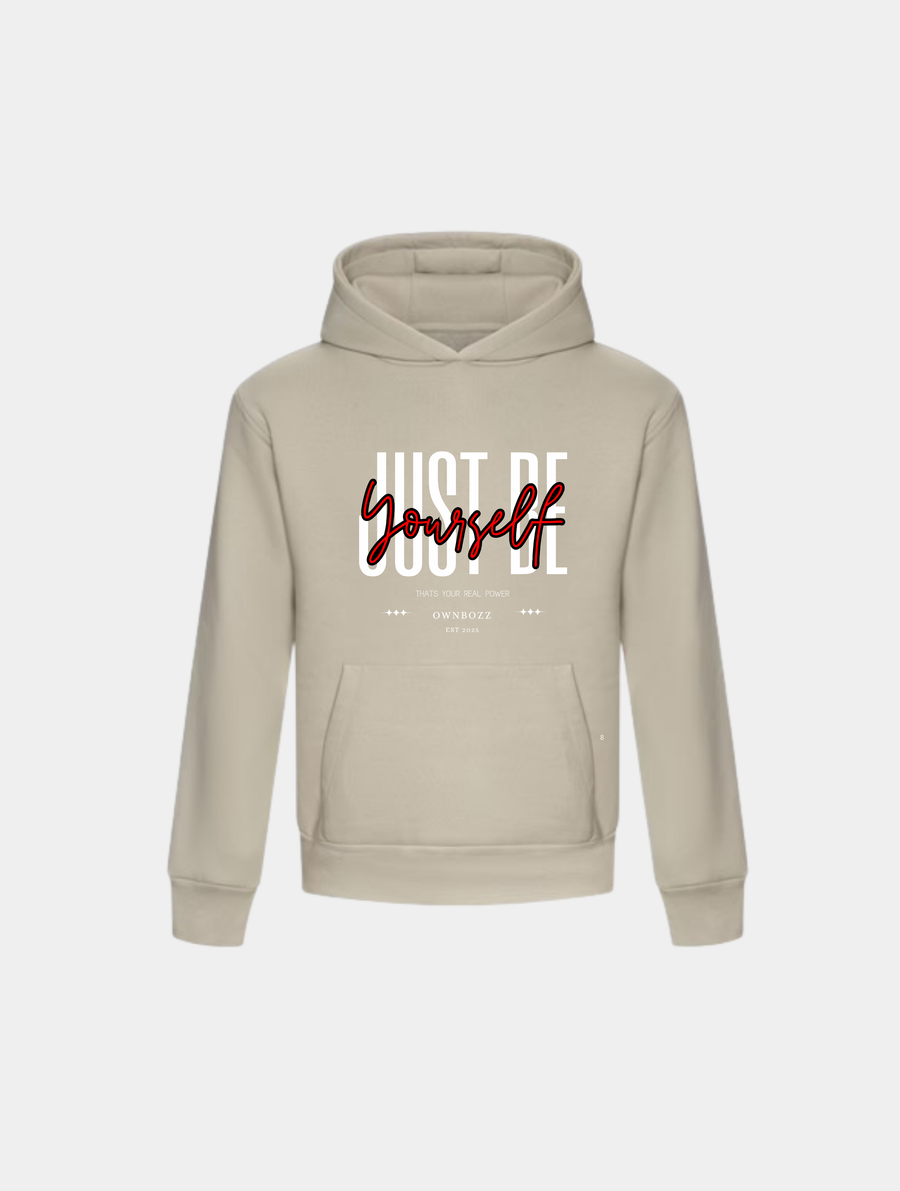 BE YOURSELF HOODIE — Natural stone