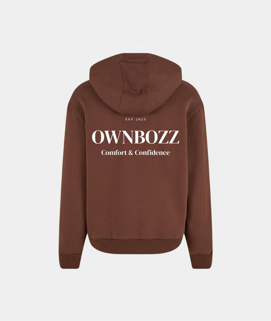 SOFT ZIP HOODIE — Chocolate Brown