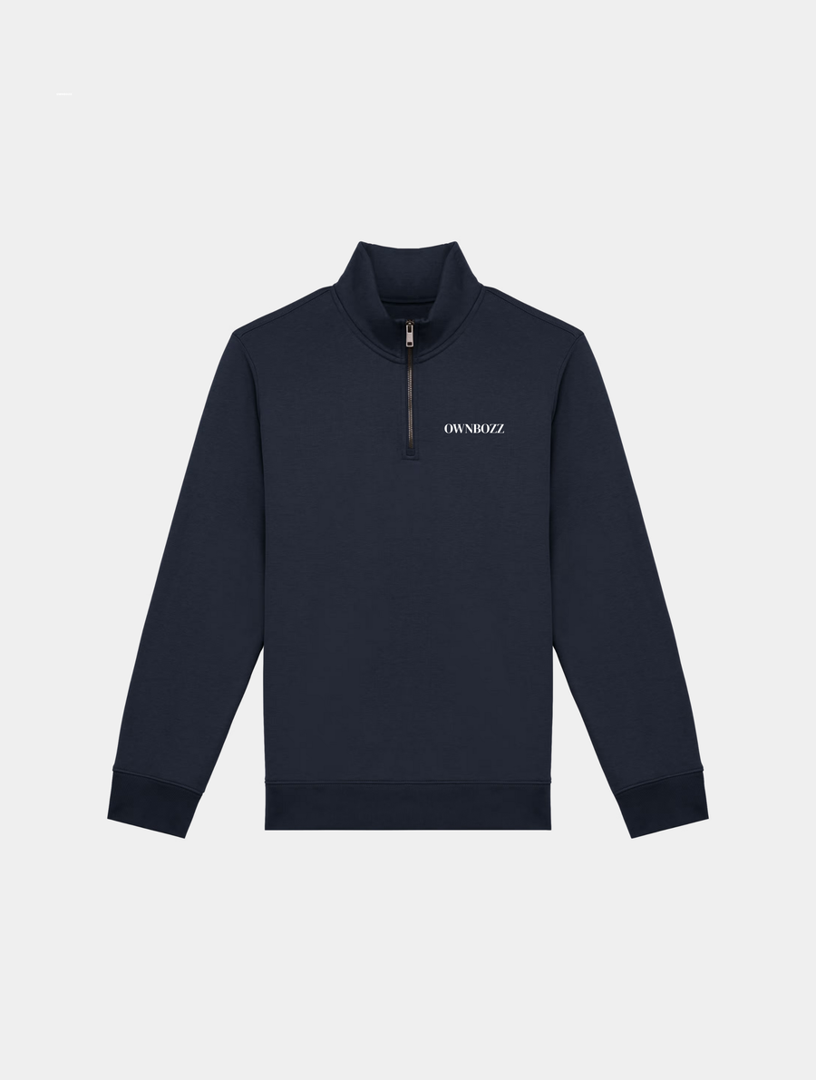 OWNBOZZ HALF ZIP SWEATER — French Navy
